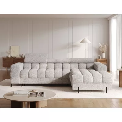 Ecksofa mit Stauraum ELIS – grau-beige, rechte Ecke