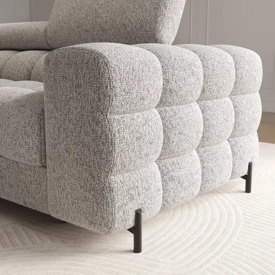 Ecksofa mit Stauraum ELIS – grau-beige, rechte Ecke