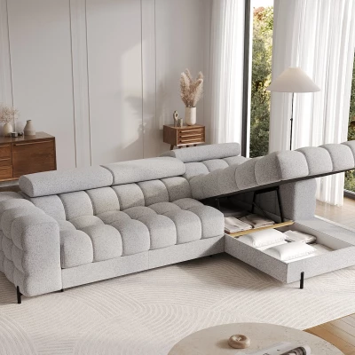 Ecksofa mit Stauraum ELIS - Esche, rechte Ecke