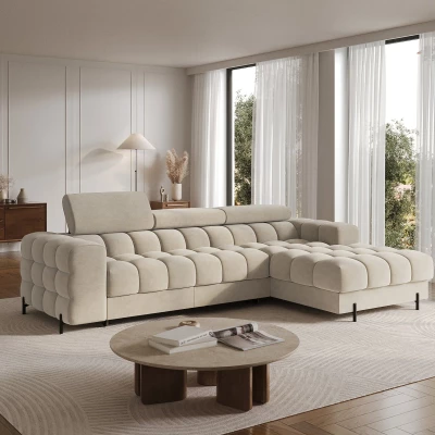 Ecksofa mit Stauraum ELIS – dunkelbeige, rechte Ecke