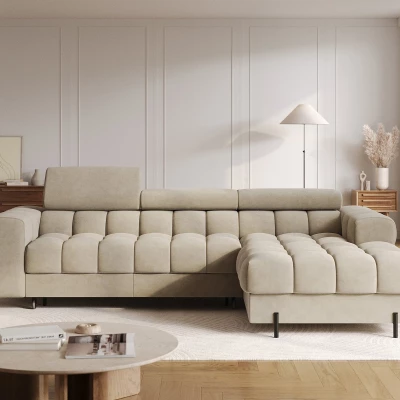 Ecksofa mit Stauraum ELIS – dunkelbeige, rechte Ecke