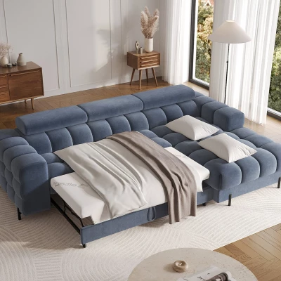 Ecksofa mit Stauraum ELIS - blau, rechte Ecke