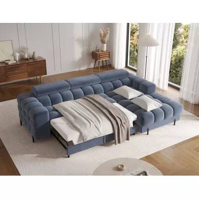 Ecksofa mit Stauraum ELIS - blau, rechte Ecke