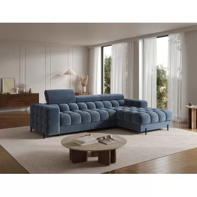 Ecksofa mit Stauraum ELIS - blau, rechte Ecke