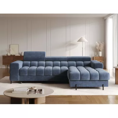 Ecksofa mit Stauraum ELIS - blau, rechte Ecke