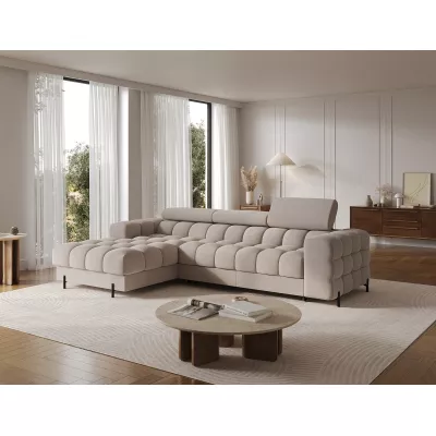 Ecksofa mit Stauraum ELIS - Latte, linke Ecke