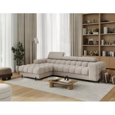 Ecksofa mit Stauraum ELIS - Latte, linke Ecke