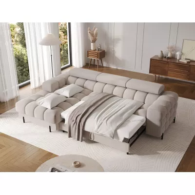 Ecksofa mit Stauraum ELIS - Latte, linke Ecke