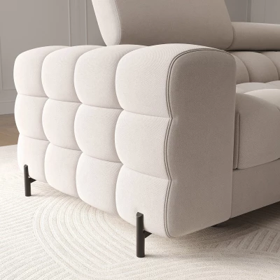 Ecksofa mit Stauraum ELIS - Latte, linke Ecke