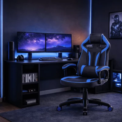 SKARVI Gaming-Stuhl - blau