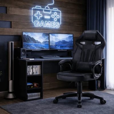 SKARVI Gaming-Stuhl – Schwarz