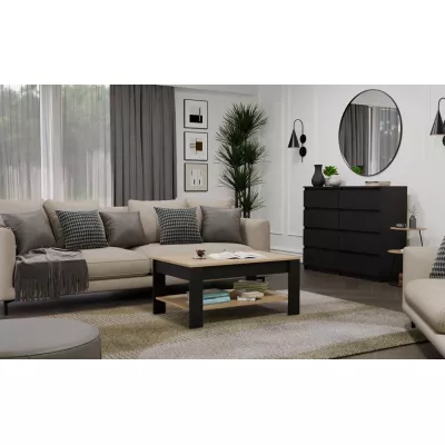 CALIGO Couchtisch – Eiche, handgefertigt / Schwarz