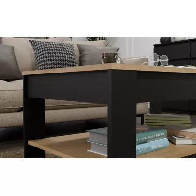 CALIGO Couchtisch – Eiche, handgefertigt / Schwarz