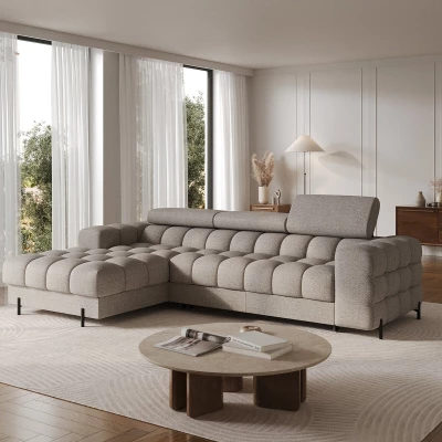Ecksofa mit Stauraum ELIS – beige, linke Ecke