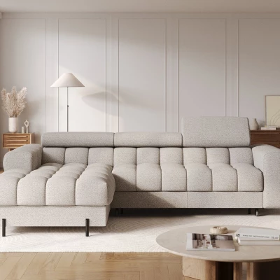 Ecksofa mit Stauraum ELIS – beige, linke Ecke