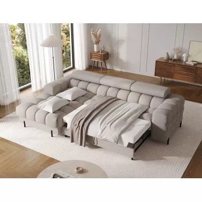 Ecksofa mit Stauraum ELIS – beige, linke Ecke