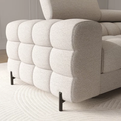 Ecksofa mit Stauraum ELIS – hellbeige, linke Ecke