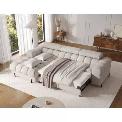 Ecksofa mit Stauraum ELIS – hellbeige, linke Ecke