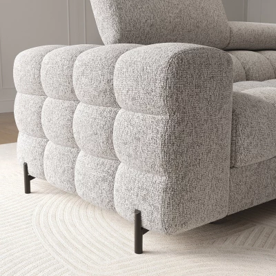Ecksofa mit Stauraum ELIS – grau-beige, linke Ecke