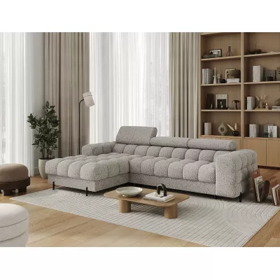 Ecksofa mit Stauraum ELIS – grau-beige, linke Ecke