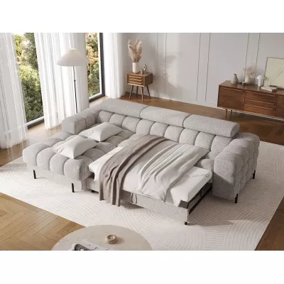 Ecksofa mit Stauraum ELIS – grau-beige, linke Ecke