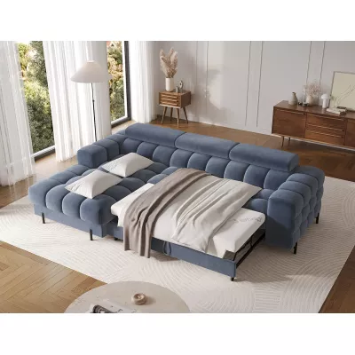 Ecksofa mit Stauraum ELIS - blau, linke Ecke