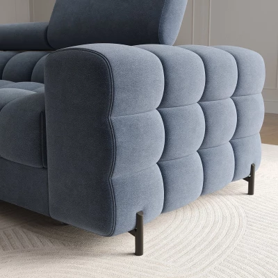 Ecksofa mit Stauraum ELIS - blau, linke Ecke