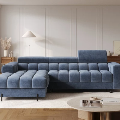 Ecksofa mit Stauraum ELIS - blau, linke Ecke