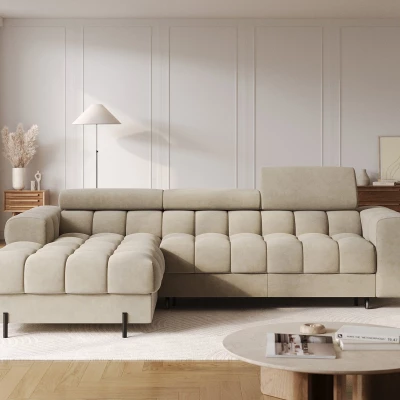 Ecksofa mit Stauraum ELIS – dunkelbeige, linke Ecke
