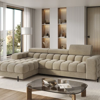 Ecksofa mit Stauraum ELIS – dunkelbeige, linke Ecke