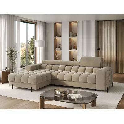 Ecksofa mit Stauraum ELIS – dunkelbeige, linke Ecke