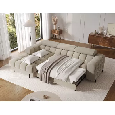 Ecksofa mit Stauraum ELIS – dunkelbeige, linke Ecke