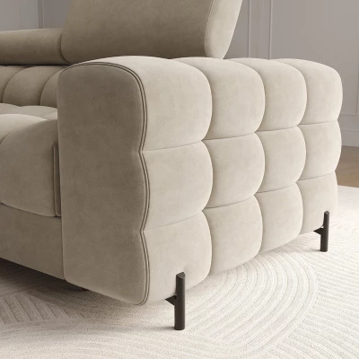 Ecksofa mit Stauraum ELIS – dunkelbeige, linke Ecke