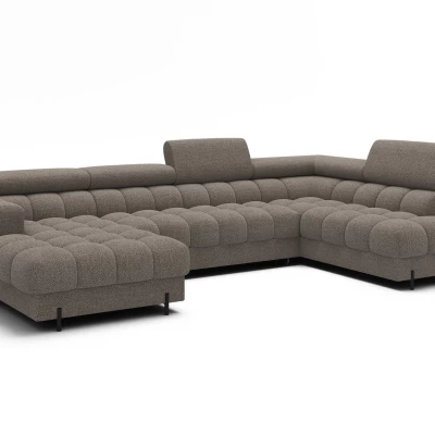 U-förmiges Sofa mit Stauraum ELISA – Dunkelbeige, echtes Design