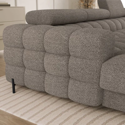 U-förmiges Sofa mit Stauraum ELISA – Dunkelbeige, echtes Design