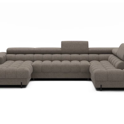 U-förmiges Sofa mit Stauraum ELISA – Dunkelbeige, echtes Design