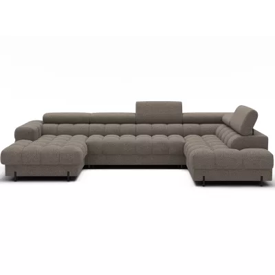 U-förmiges Sofa mit Stauraum ELISA – Dunkelbeige, echtes Design