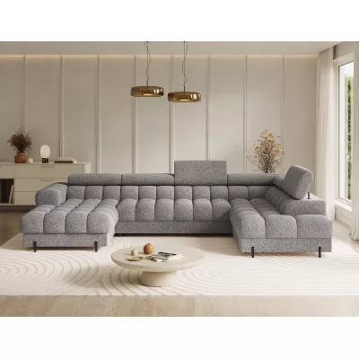 Sofagarnitur mit U-förmigem Stauraum ELISA – grau-beige, echtes Design