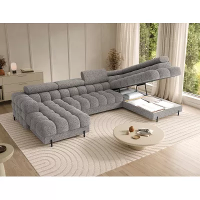 Sofagarnitur mit U-förmigem Stauraum ELISA – grau-beige, echtes Design