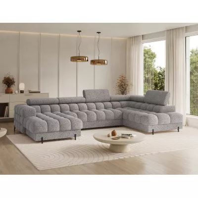 Sofagarnitur mit U-förmigem Stauraum ELISA – grau-beige, echtes Design