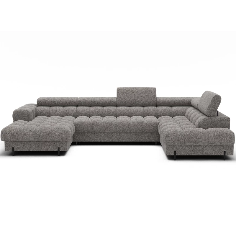 Sofagarnitur mit U-förmigem Stauraum ELISA – grau-beige, echtes Design