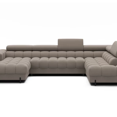 U-förmiges Sofa mit Stauraum ELISA – beige, echtes Design