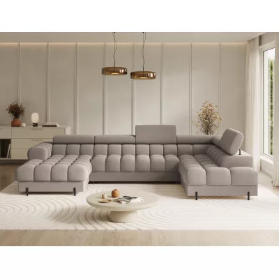 U-förmiges Sofa mit Stauraum ELISA – beige, echtes Design