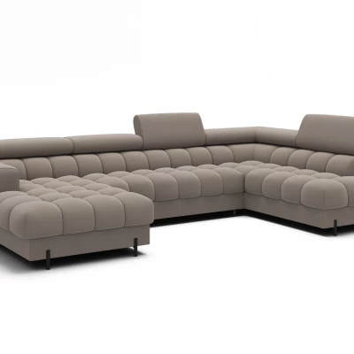 U-förmiges Sofa mit Stauraum ELISA – beige, echtes Design