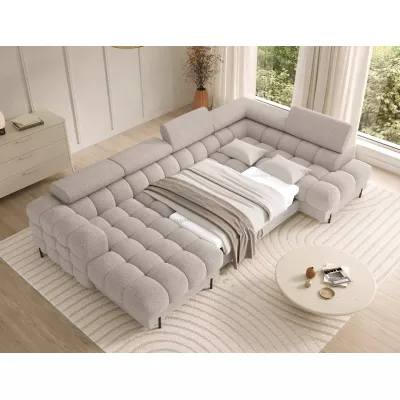 U-förmiges Sofa mit Stauraum ELISA – hellbeige, echtes Design