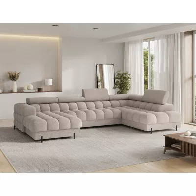 U-förmiges Sofa mit Stauraum ELISA – hellbeige, echtes Design