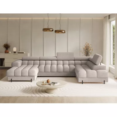 U-förmiges Sofa mit Stauraum ELISA – hellbeige, echtes Design