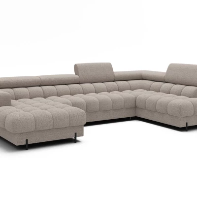 U-förmiges Sofa mit Stauraum ELISA – hellbeige, echtes Design