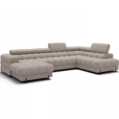 U-förmiges Sofa mit Stauraum ELISA – hellbeige, echtes Design