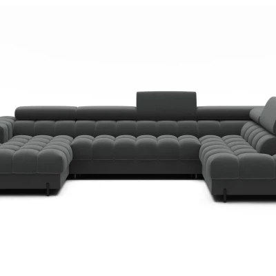 U-förmiges Sofa mit Stauraum ELISA – dunkelgrau, rechte Ausführung